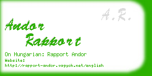 andor rapport business card